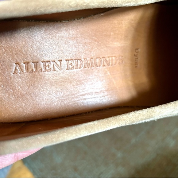 Allen Edmonds Bone Beige Suede Dylan Penny Loafers, size 12 E WIDE - Picture 7 of 13